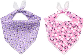 2 Pack Dog Bandanas, Cute Dog Bandana for Small Medium Large Dogs