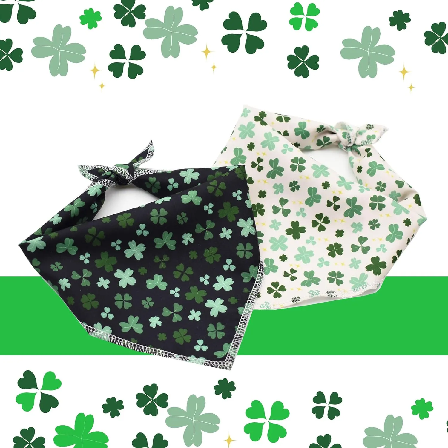 2 Pack Dog Bandanas, Cute Dog Bandana for Small Medium Large Dogs