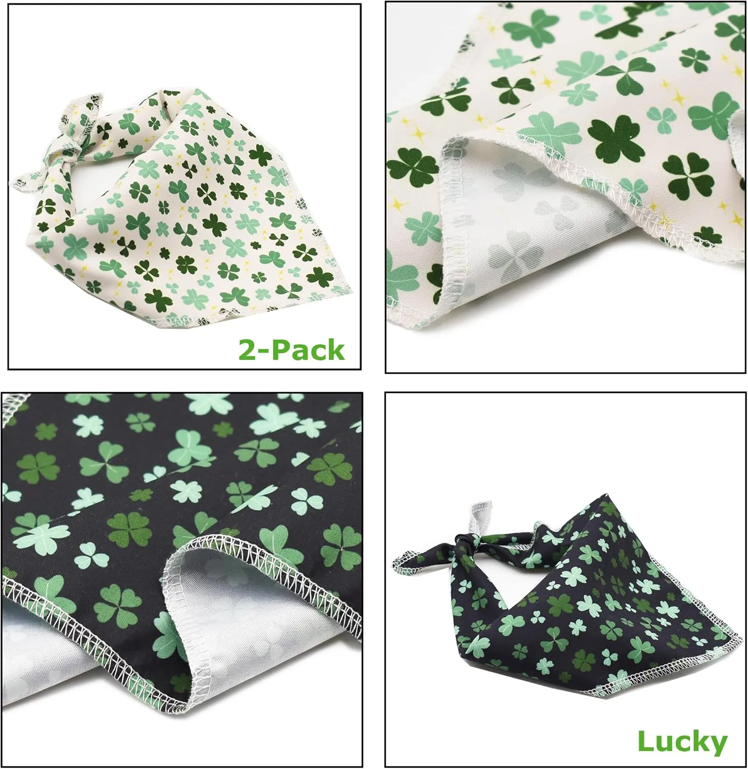 2 Pack Dog Bandanas, Cute Dog Bandana for Small Medium Large Dogs