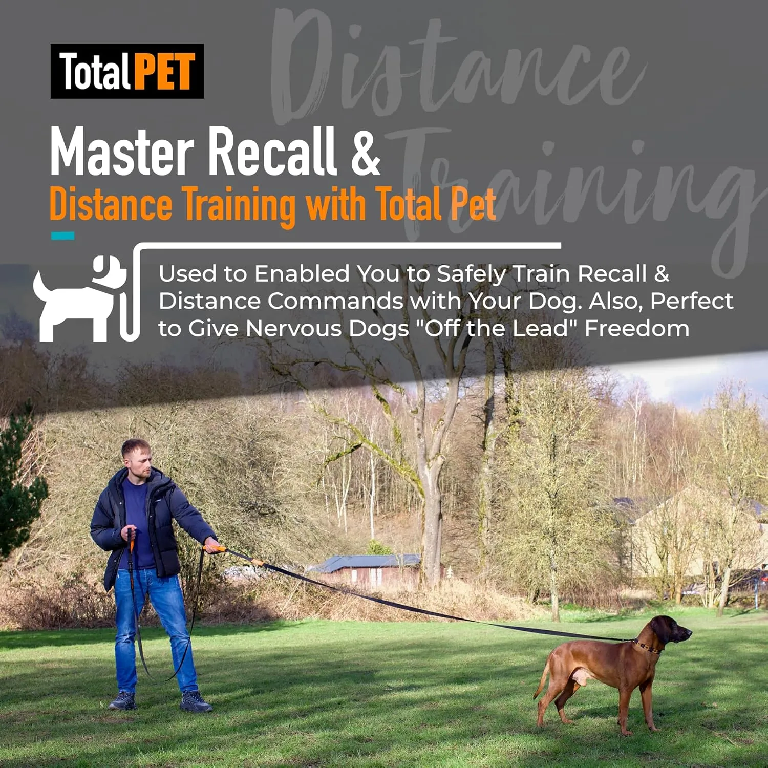 50ft Long Leash for Dogs - Long Line Dog Leash for Training Recall/Commands at Distance - Nylon, Heavy Duty - Ideal for Large & Small Breeds