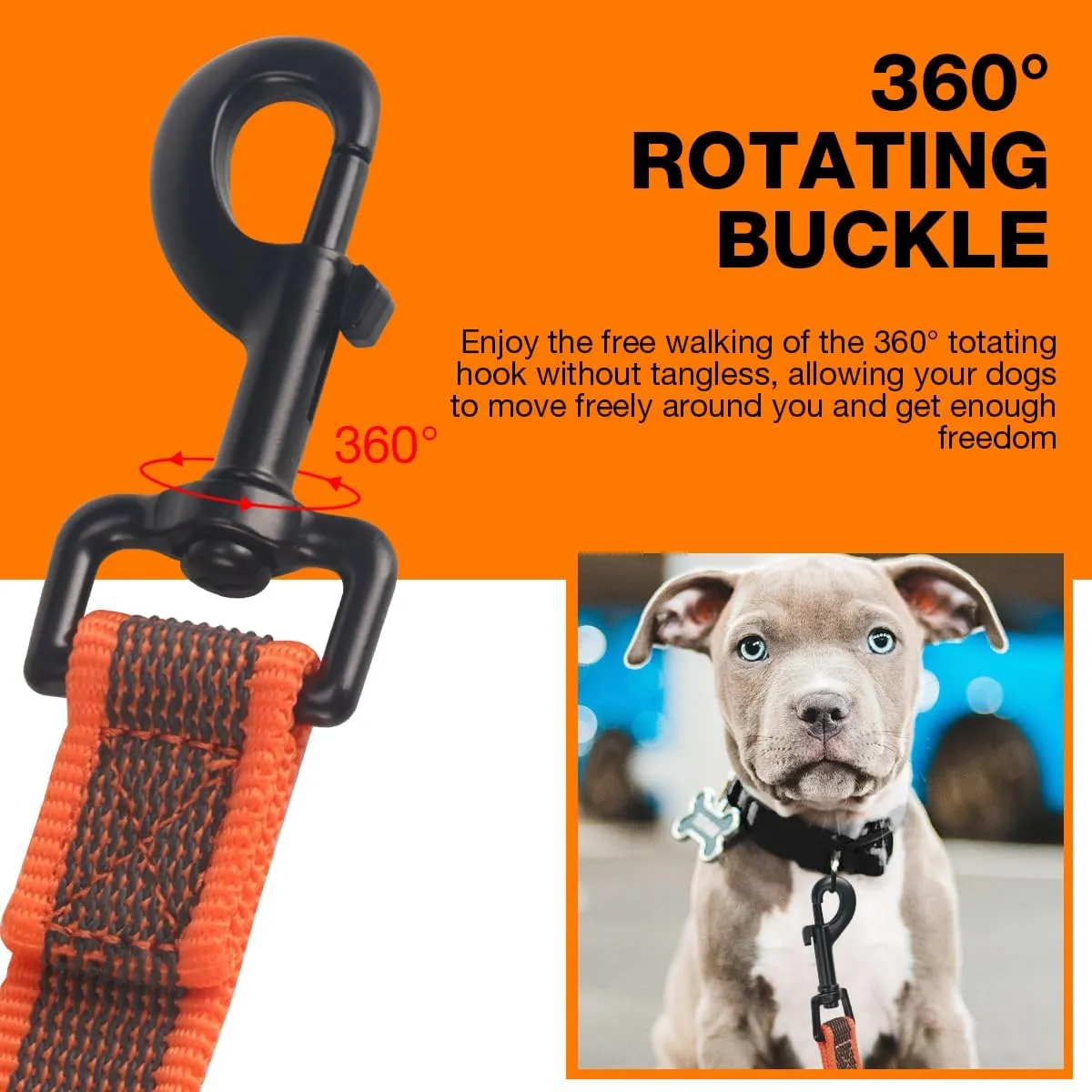 6FT Dog Leash with Anti-Slip Handle 5/8 inch 3/4 Inch 1 Inch Wide Dog Training Leash for Small Medium and Large Dogs