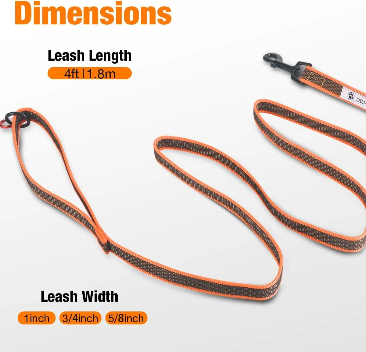 6FT Dog Leash with Anti-Slip Handle 5/8 inch 3/4 Inch 1 Inch Wide Dog Training Leash for Small Medium and Large Dogs