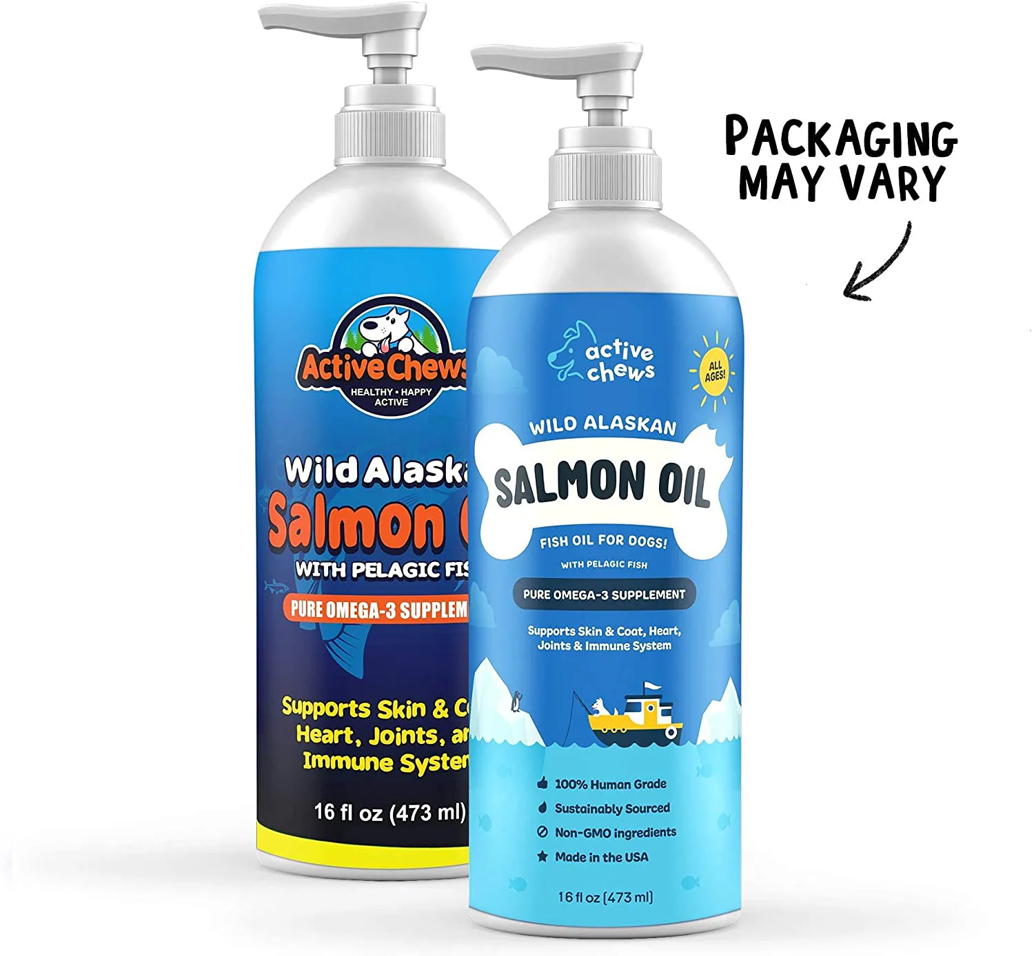Active Chews Salmon Oil for Dogs - Fish Oil Joint Supplement for Immune Support & Dog Relief. Wild Alaskan Salmon Oil with Natural EPA   DHA Fatty Acids for Skin & Coat