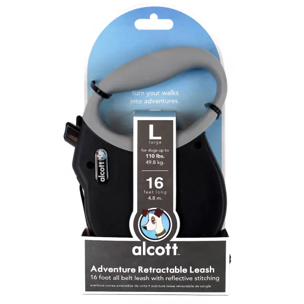 ALCOTT - Adventure Retractable Leash Black 4.8M
