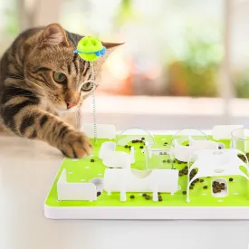 ALL FOR PAWS Cat Treat Puzzle - Cat Puzzle Toys with Food Dispenser and Catnip - Kitty Fun Playing Toys for Kittens