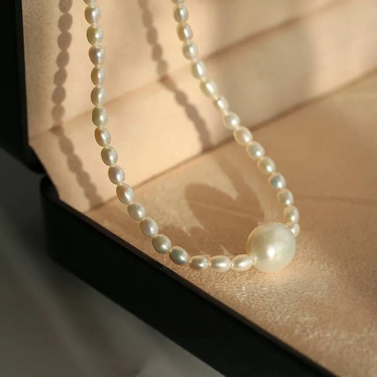 Baroque Pearl Rice Pearl Beaded Necklace