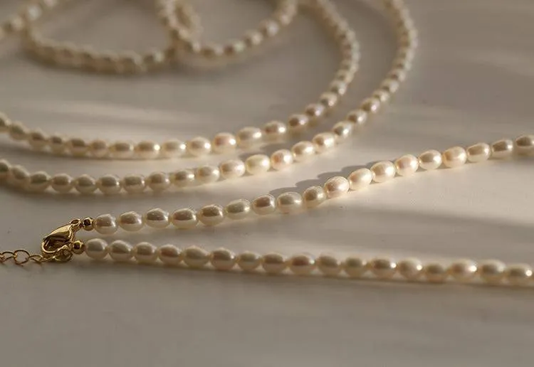 Baroque Pearl Rice Pearl Beaded Necklace