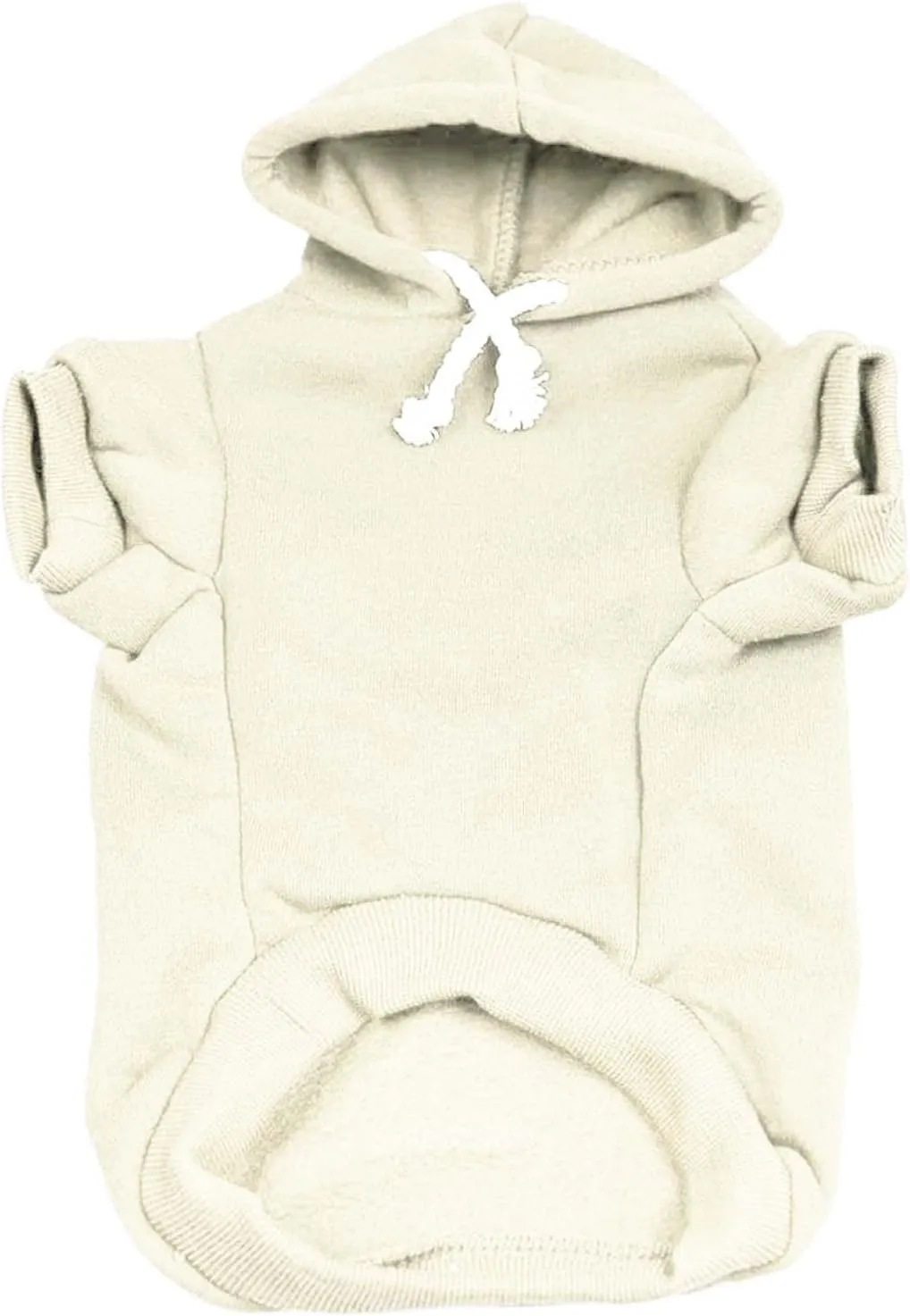 Big Sister Dog Hoodie Fleece Lined Pullover Sweatshirt with Leash Hole (Cream, X-Large 773)