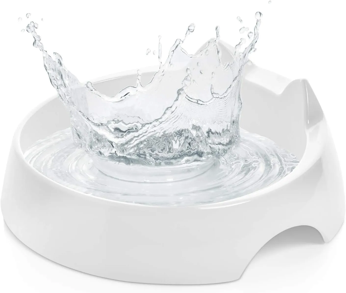 CatGuru Whisker Stress Free Cat Water Bowl, Reliefs Whisker Fatigue, Wide Cat Dish, Non Slip Pet Feeding Bowl, Shallow Pet Food Water Bowls, Non Skid Bowls for Cats (Marshmallow)