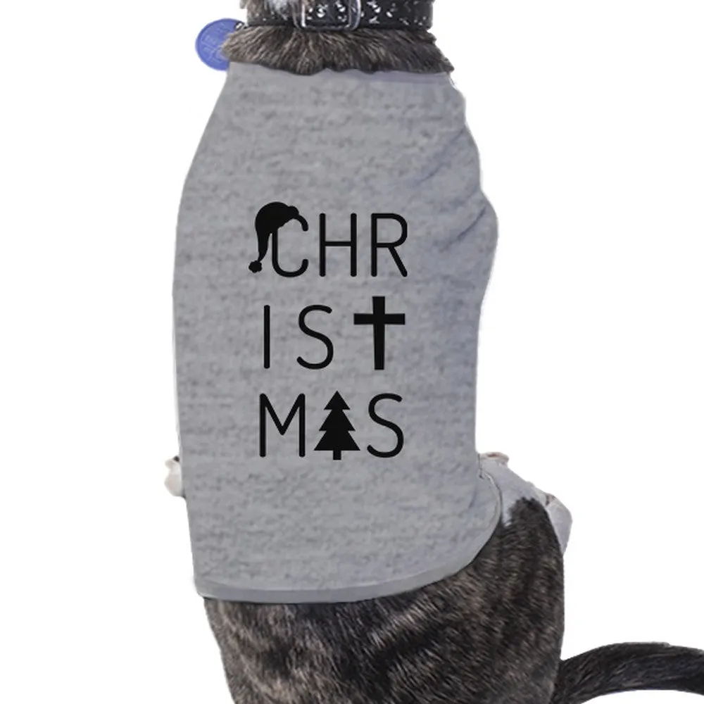 Christmas Letters Pets Grey Shirt