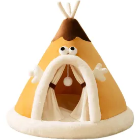Cozy Pet Bed - Triangular Tent Design for Cats and Dogs