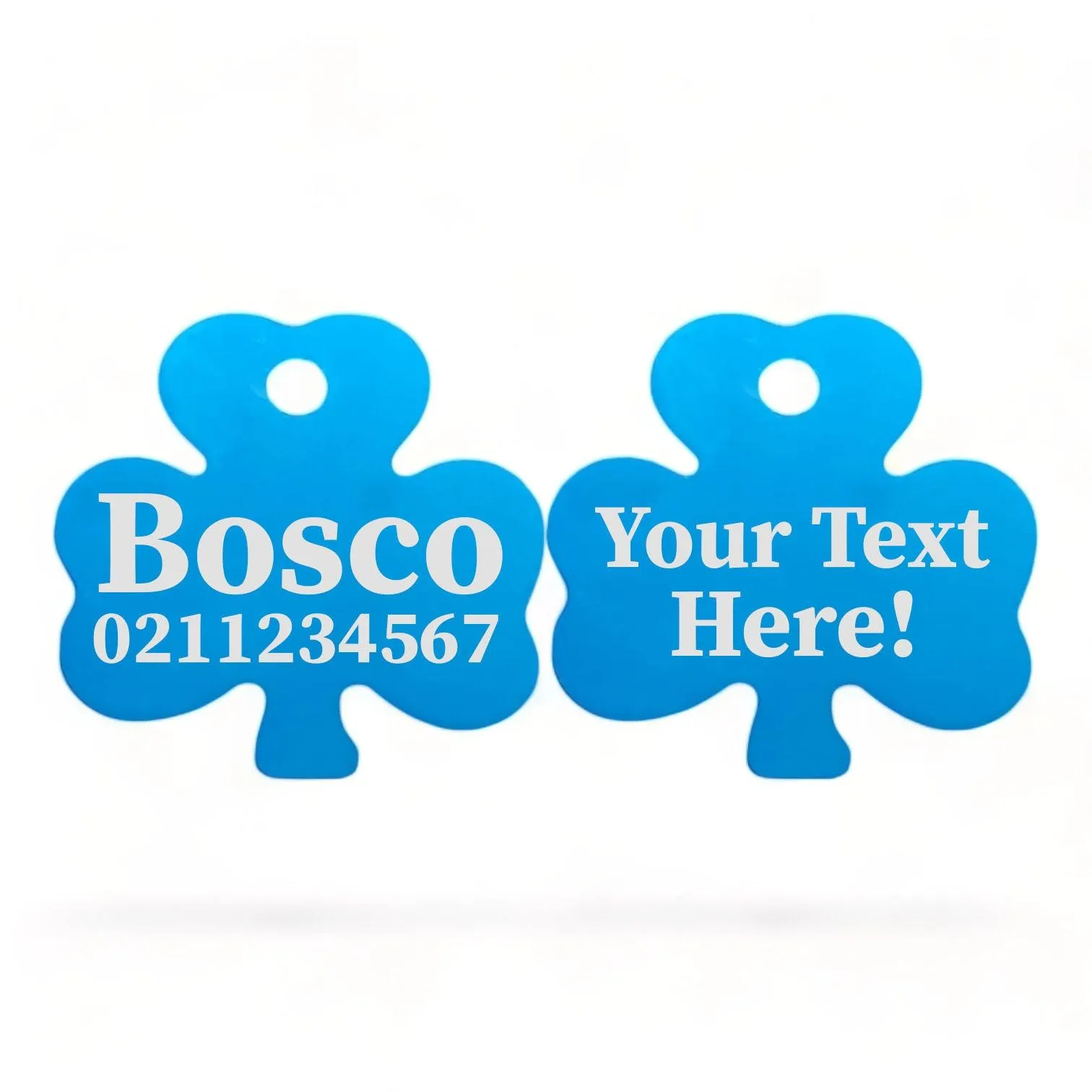 Custom Text | Shamrock Aluminum | Cat, Kitten & Dog ID Pet Tag
