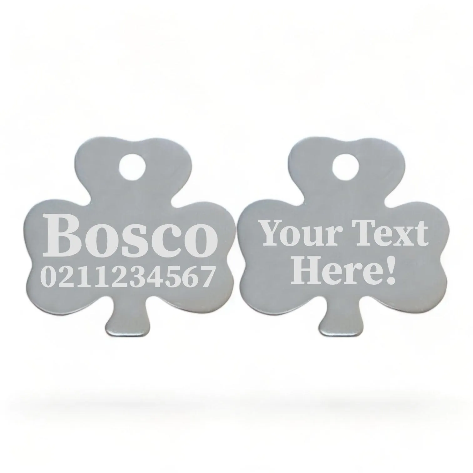 Custom Text | Shamrock Aluminum | Cat, Kitten & Dog ID Pet Tag