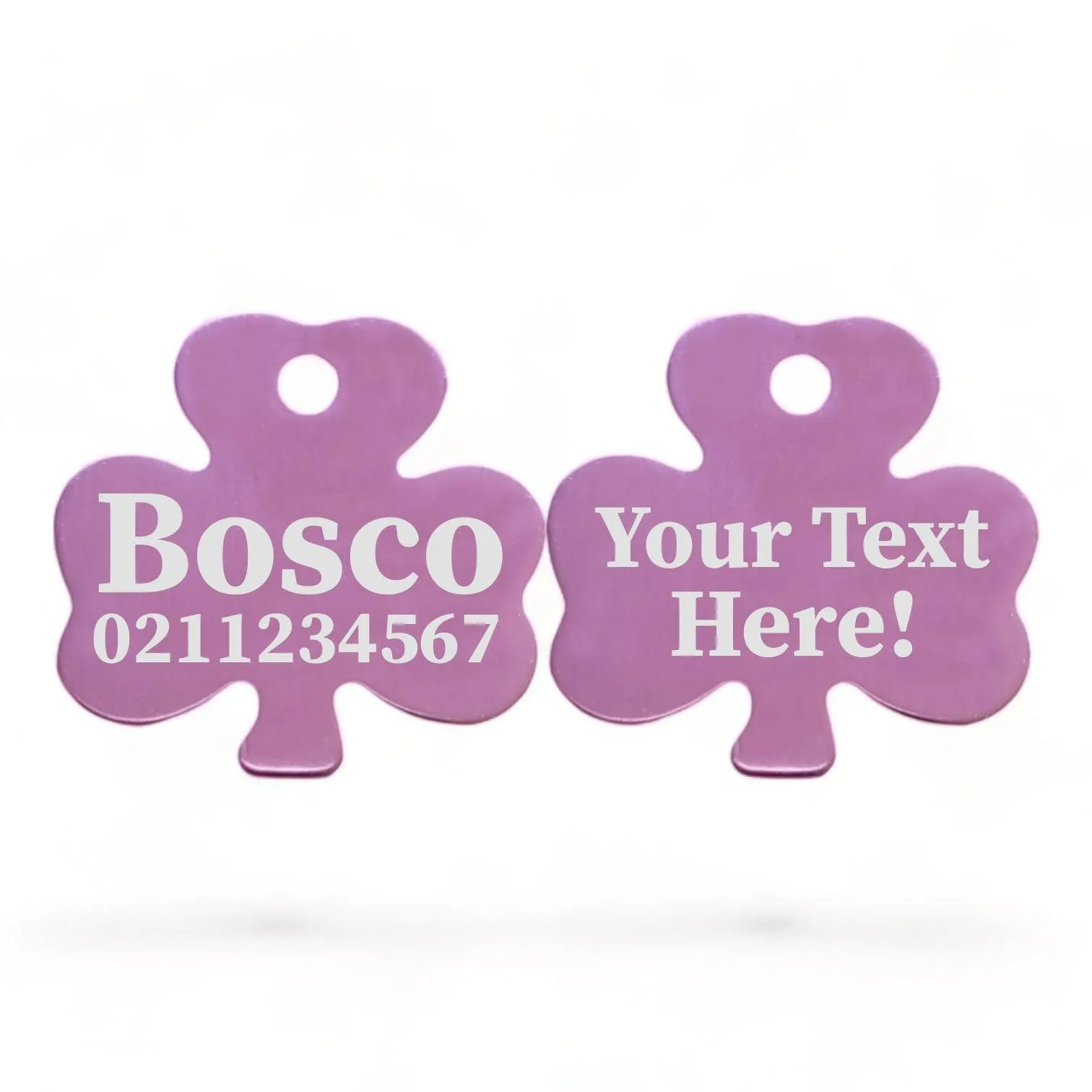 Custom Text | Shamrock Aluminum | Cat, Kitten & Dog ID Pet Tag