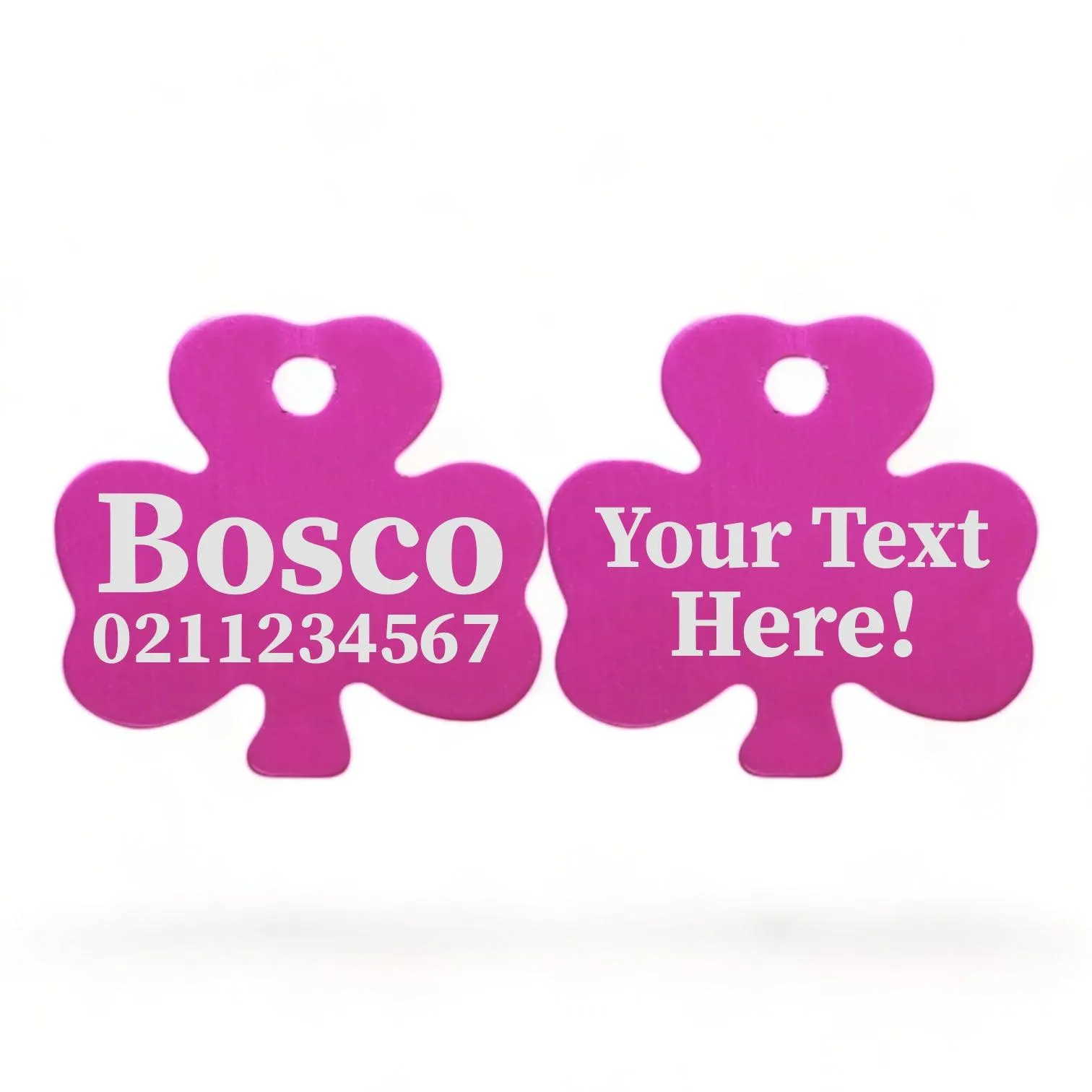 Custom Text | Shamrock Aluminum | Cat, Kitten & Dog ID Pet Tag
