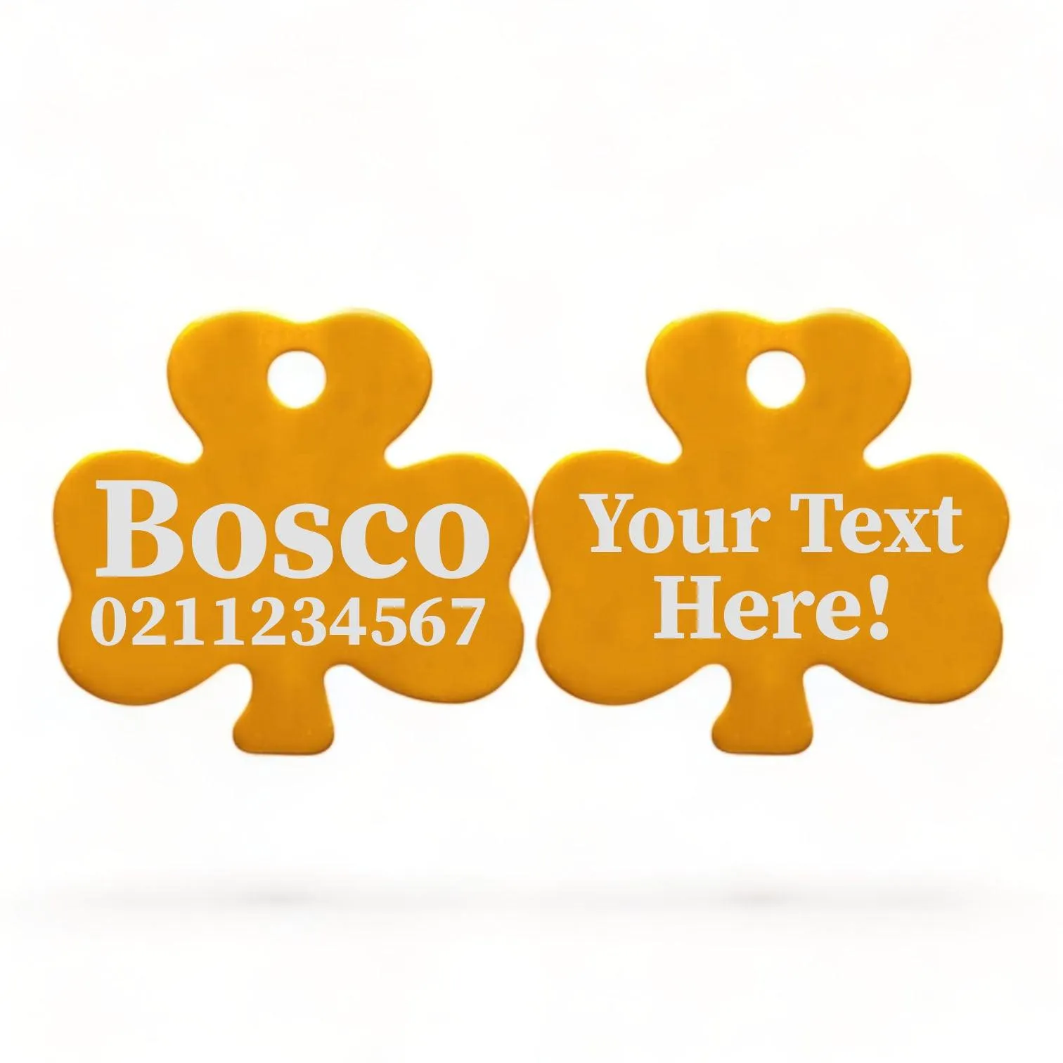 Custom Text | Shamrock Aluminum | Cat, Kitten & Dog ID Pet Tag
