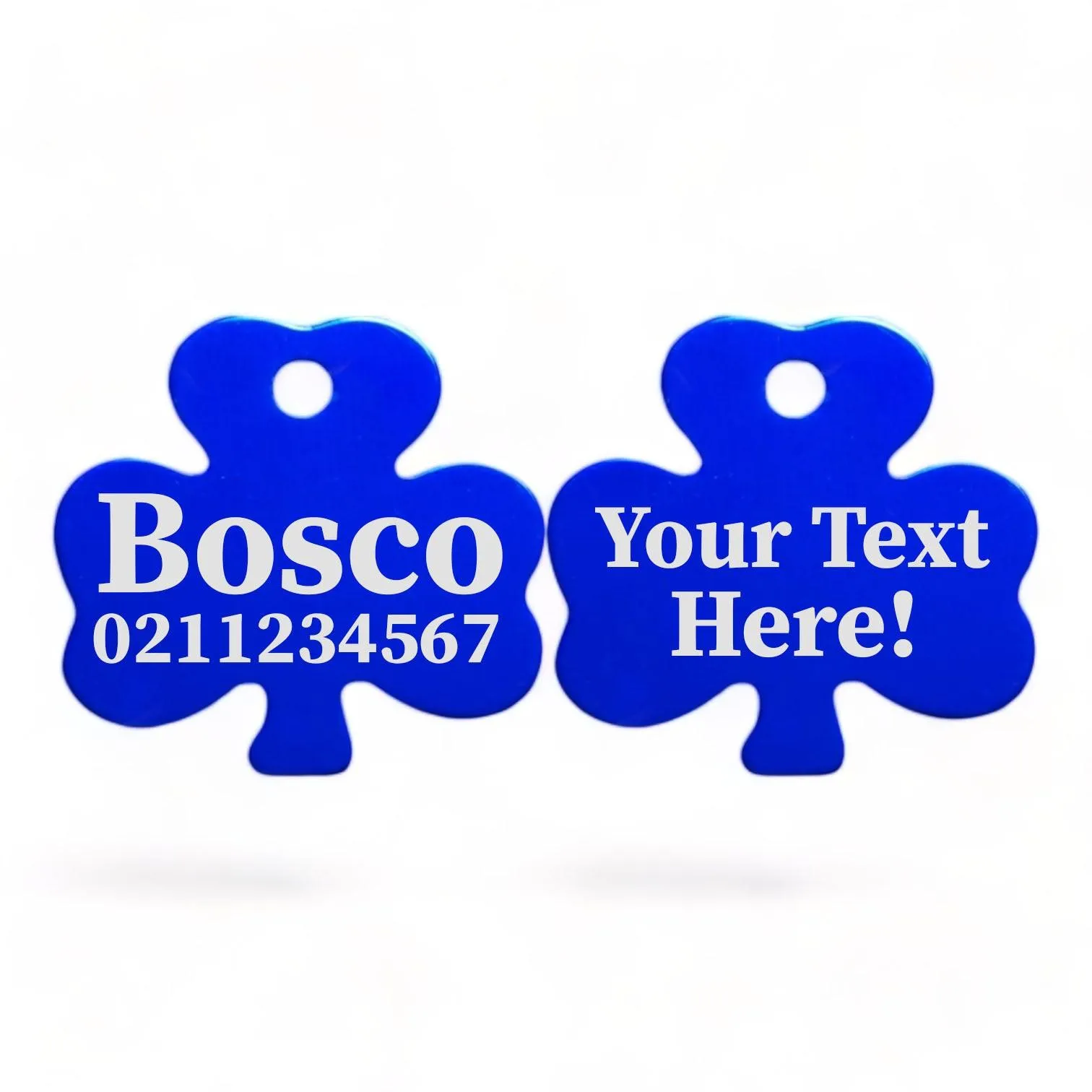 Custom Text | Shamrock Aluminum | Cat, Kitten & Dog ID Pet Tag