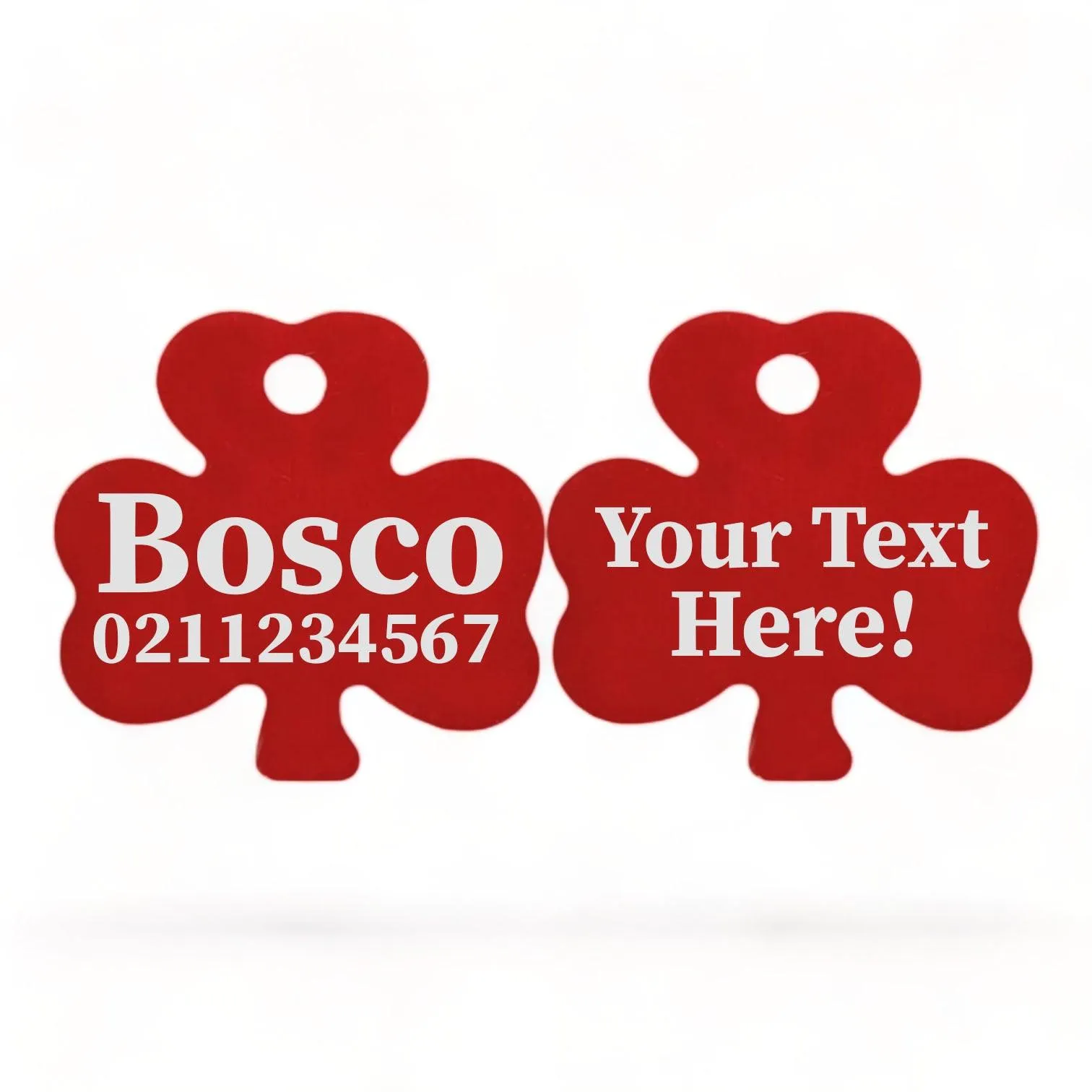 Custom Text | Shamrock Aluminum | Cat, Kitten & Dog ID Pet Tag