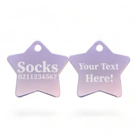 Custom Text | Star Aluminum | Cat, Kitten & Dog ID Pet Tag