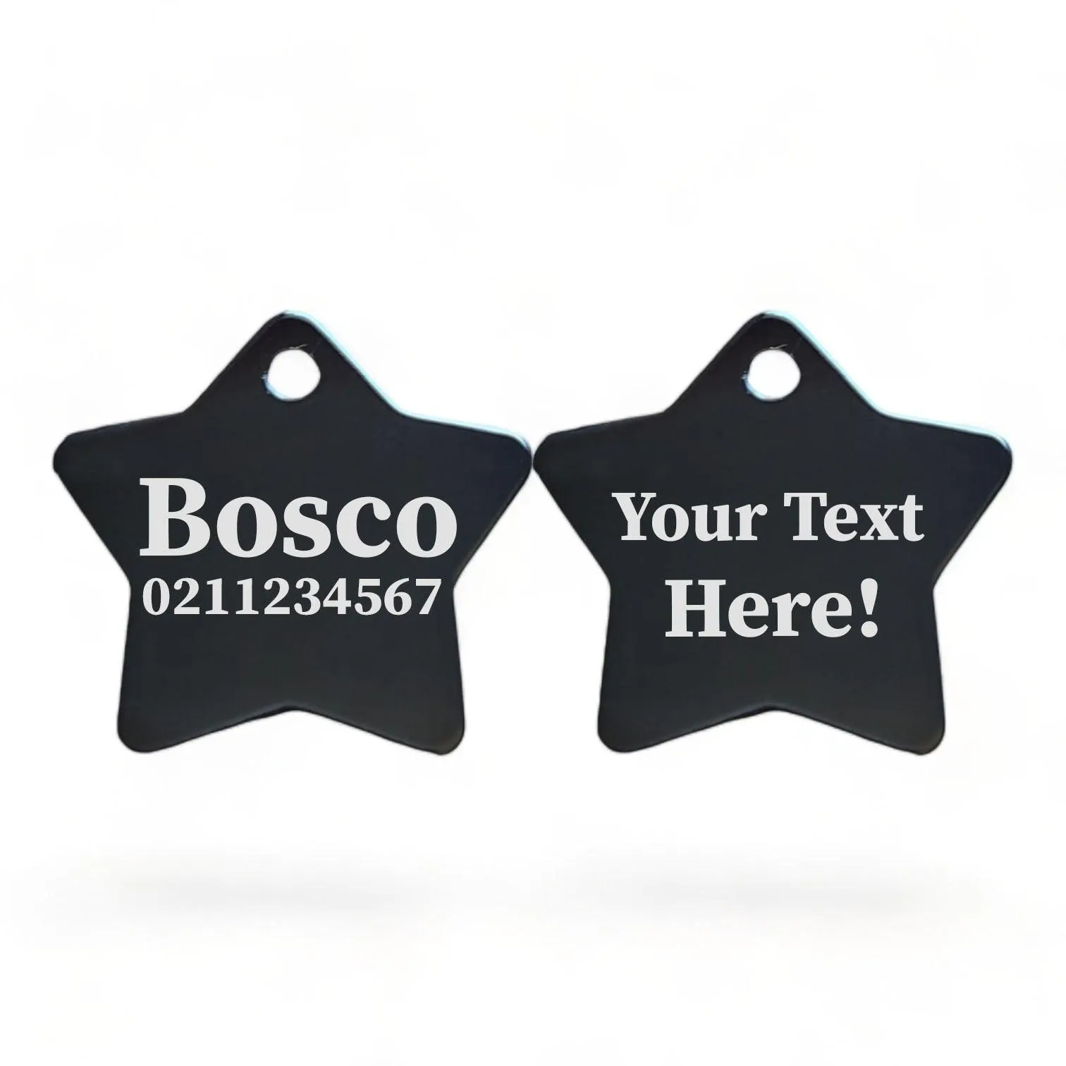 Custom Text | Star Aluminum | Cat, Kitten & Dog ID Pet Tag