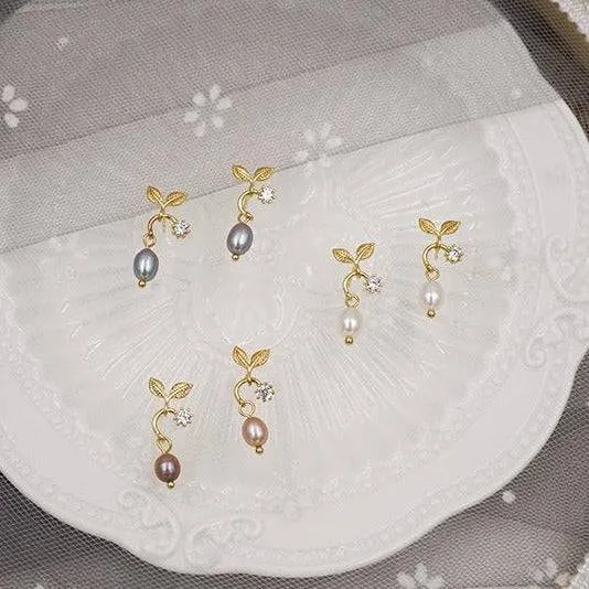 Dainty Rice Pearl Earrings