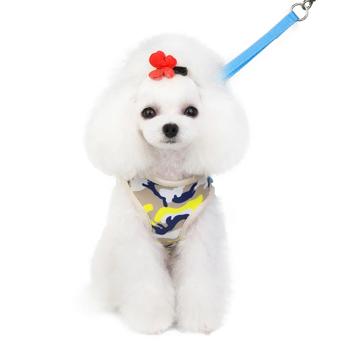 Dog and cat leash camouflage chest back pet clothing