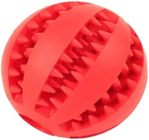 Dog Treat Toy Ball, Dog Tooth Cleaning, Toy Interactive Dog Toys, Dog Puzzle Teething Toys Ball (Red, 2.36" 6cm)