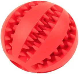 Dog Treat Toy Ball, Dog Tooth Cleaning, Toy Interactive Dog Toys, Dog Puzzle Teething Toys Ball (Red, 2.36" 6cm)