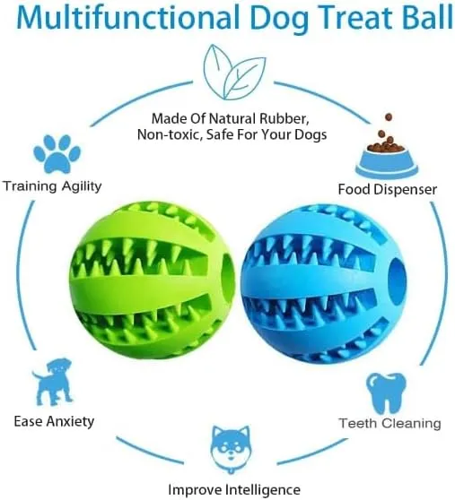 Dog Treat Toy Ball, Dog Tooth Cleaning, Toy Interactive Dog Toys, Dog Puzzle Teething Toys Ball (Red, 2.36" 6cm)