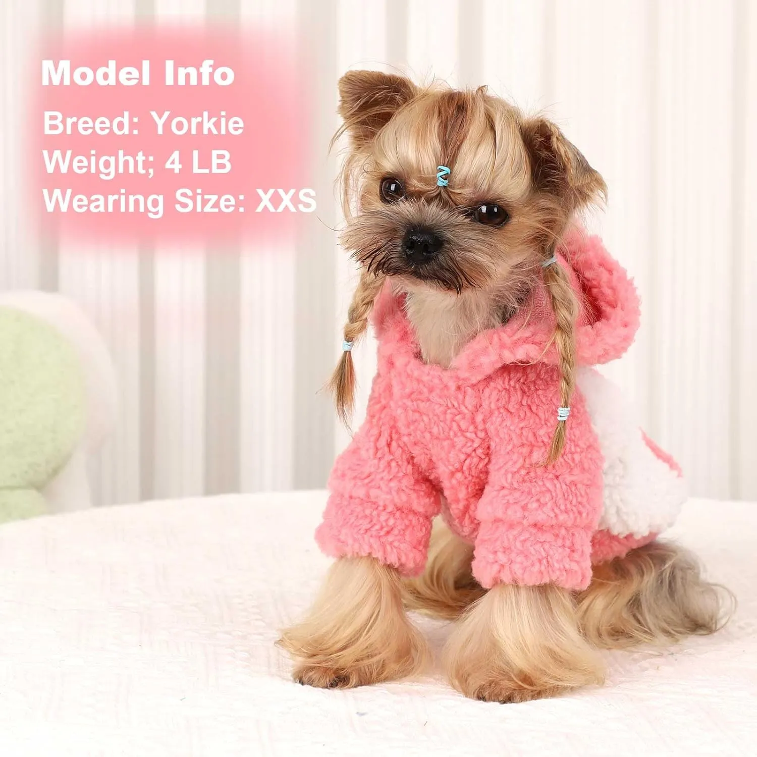 Fleece Dog Sweater, Winter Warm Smll Dog Clothes for Girls Boy, Puppy Hoodie Pullover Pet Clothes for Cat Puppy Chihuahua(Pink, S)