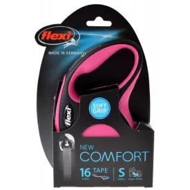 Flexi New Comfort Retractable Tape Leash - Pink - Small - 16' Tape (Pets up to 33 lbs)