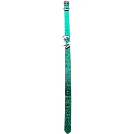 Glitter Dog Collar With Crown Green - Adjustable Sparkly Durable Pet Accessory