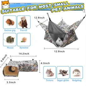 Guinea Pig Rat Ferret Hammock Hideout, Corner Tunnel, 14.2"x 9.8"x 4.3", Suitable for Small Pets, Easy to Clean