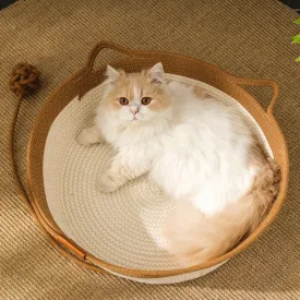 Hand-Woven Cooling Cat Bed
