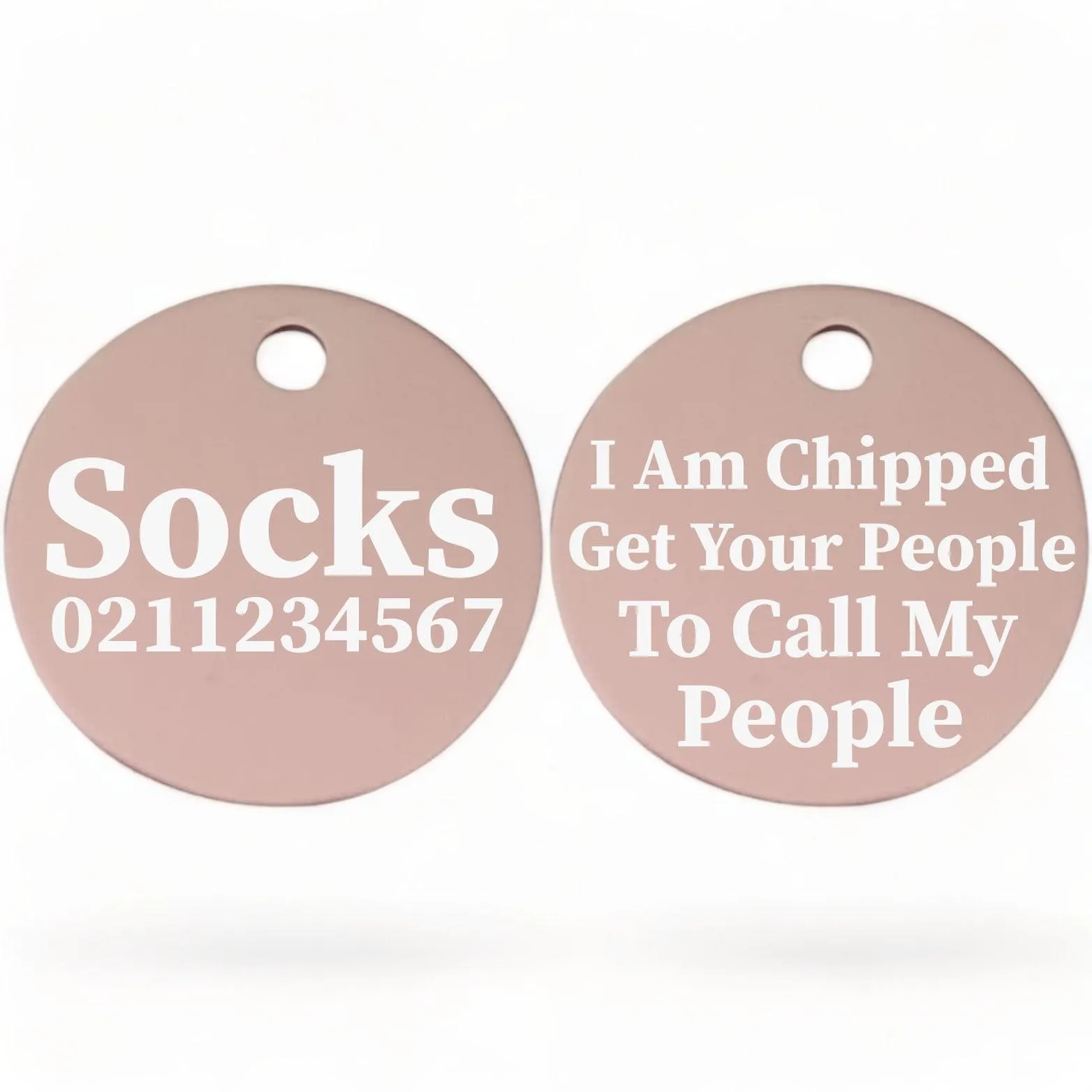 I am Chipped, Get Your People To Call My People | Round Aluminium | Cat & Kitten ID Pet Tag