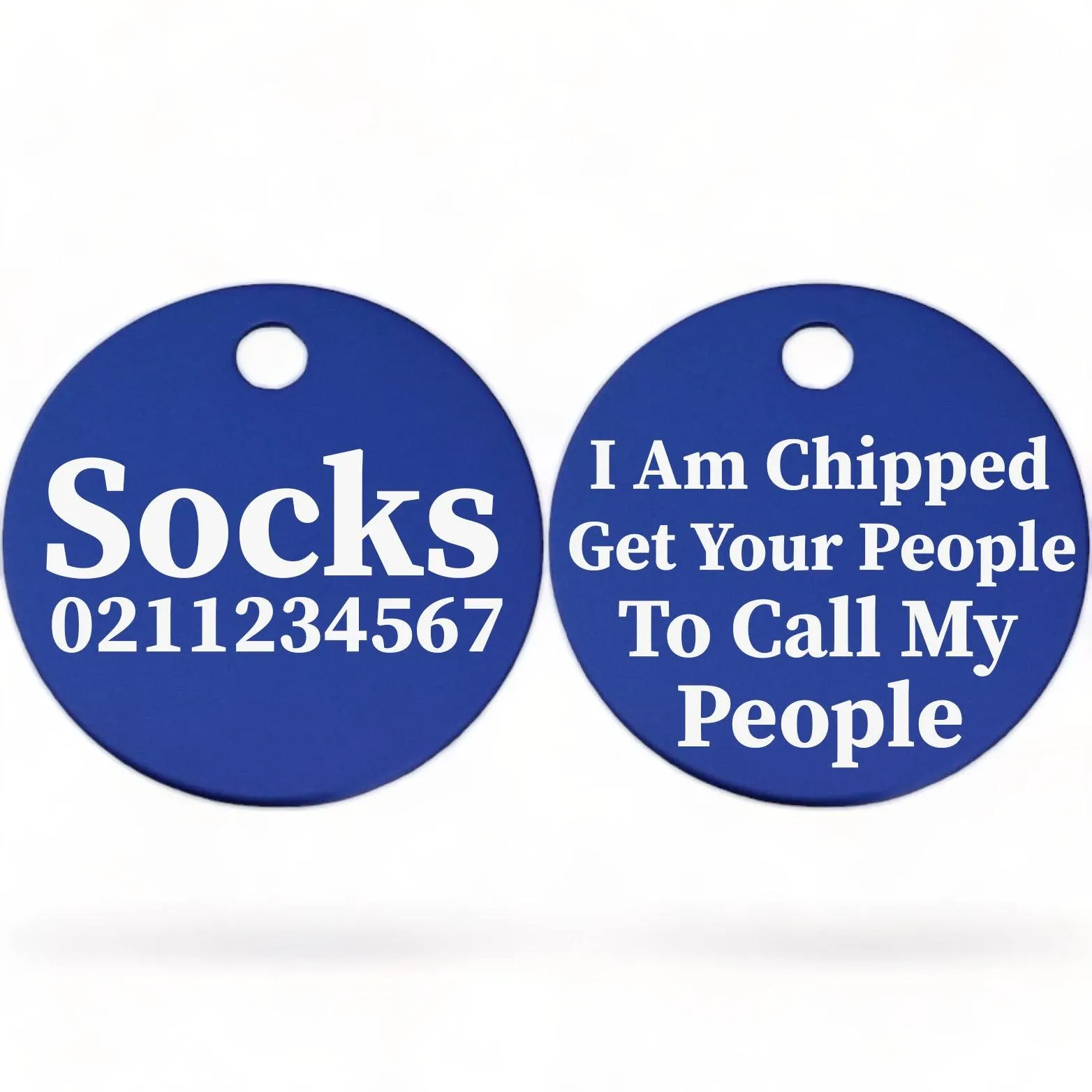 I am Chipped, Get Your People To Call My People | Round Aluminium | Cat & Kitten ID Pet Tag
