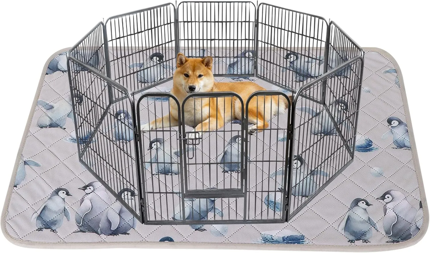 IEUUMLER Washable Pee Pads for Dogs, 2 Pack Reusable Waterproof Puppy Pads, Non-Slip Super Absorbent Dog Training Pad for Playpen Crate Bed EU012