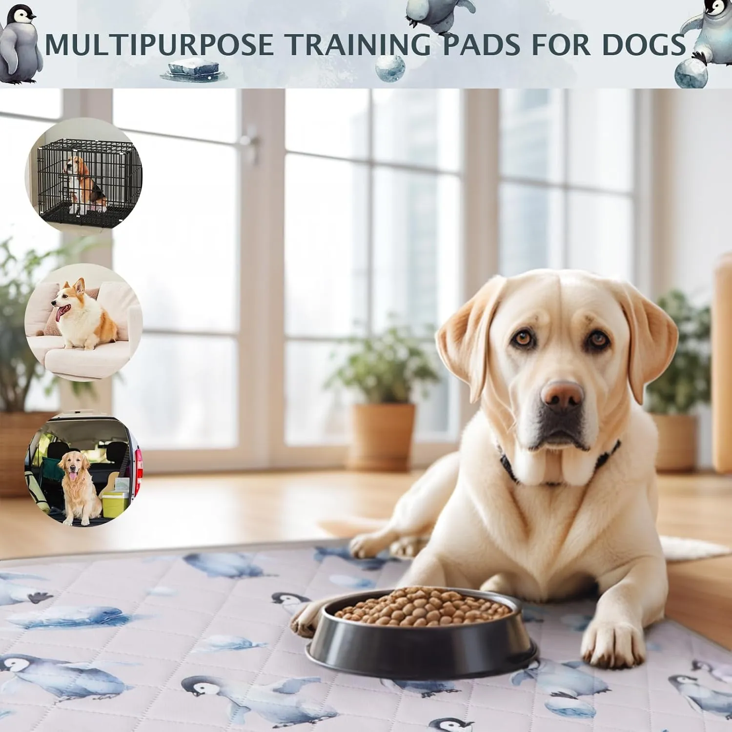 IEUUMLER Washable Pee Pads for Dogs, 2 Pack Reusable Waterproof Puppy Pads, Non-Slip Super Absorbent Dog Training Pad for Playpen Crate Bed EU012