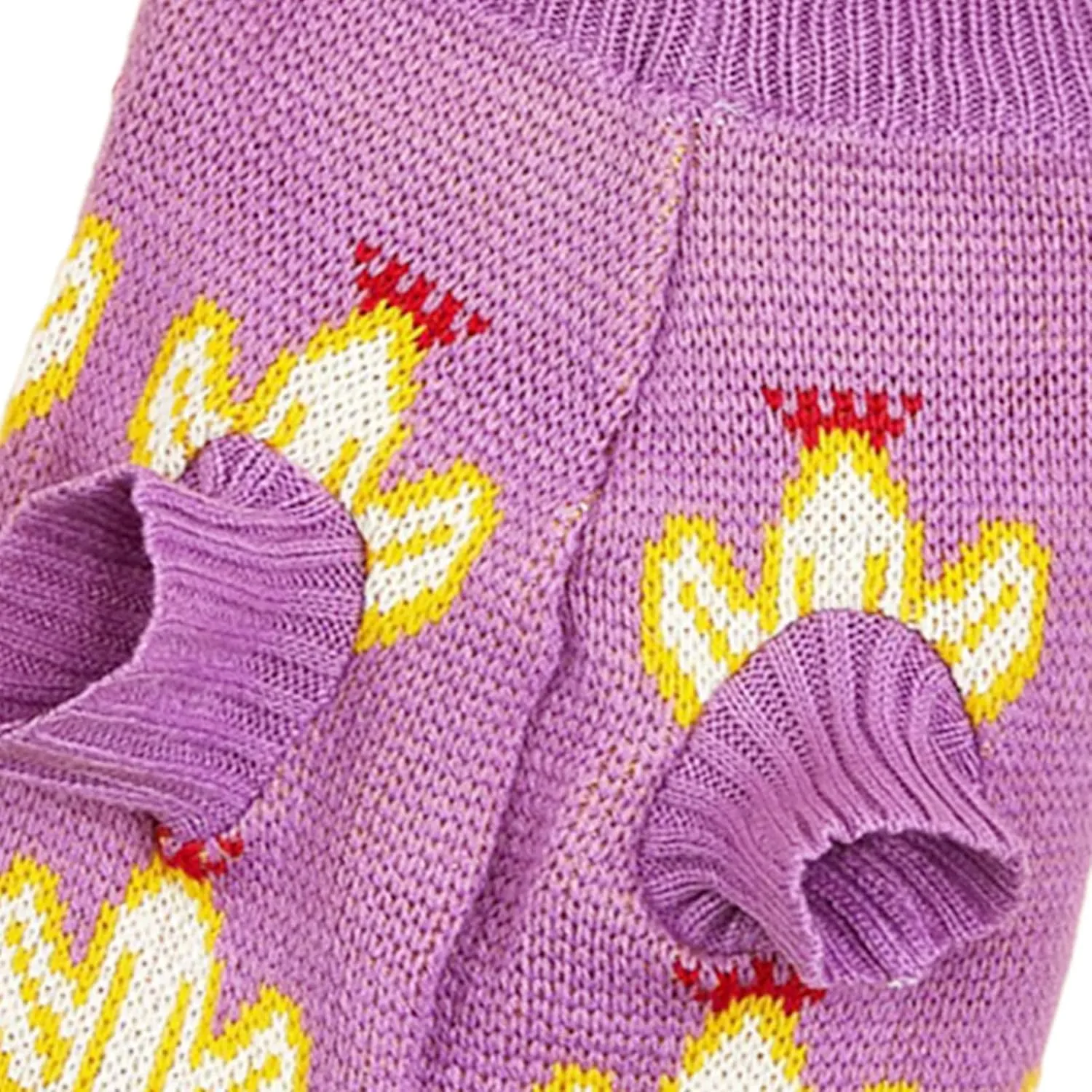 Jecikelon Knit Small Dog Sweater Cactus Soft Puppy Knitwear Clothes Winter Warm Pet Pullover Sweater for Small Dogs Cats Outfits Clothing (X-Large, Purple)