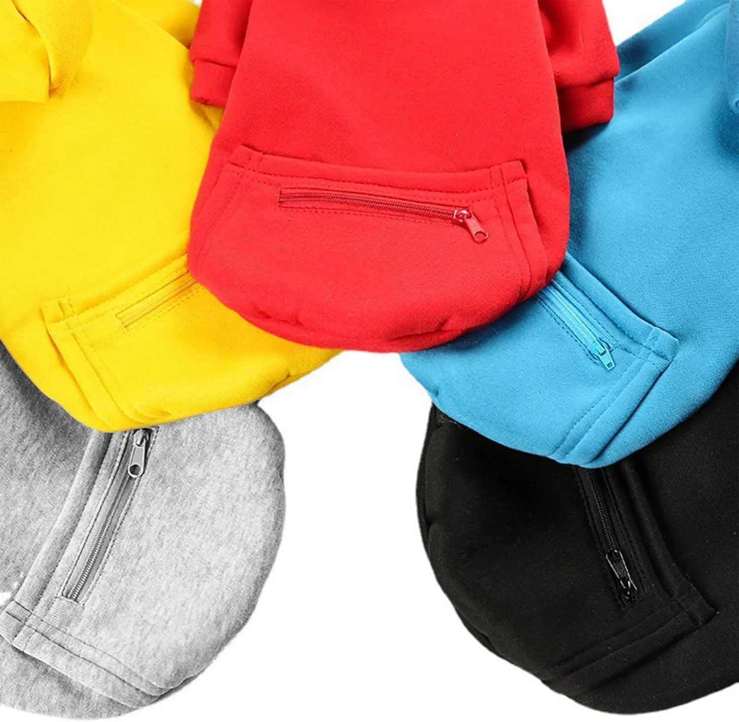 Jecikelon Winter Dog Hoodie Sweatshirts with Pockets Warm Clothes for Small Dogs Chihuahua Coat Puppy Custume Clothing (Large, Y02-Grey)