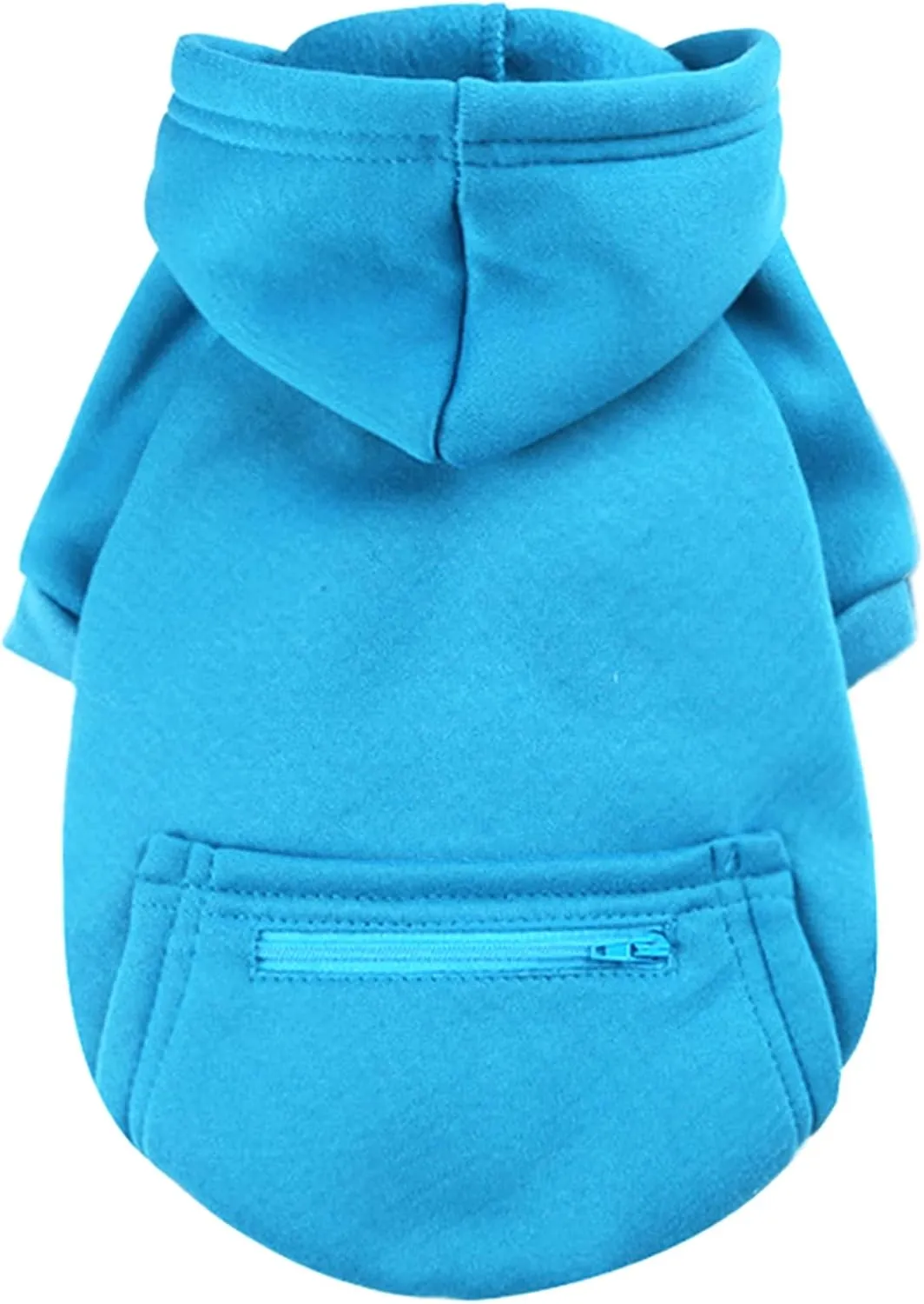 Jecikelon Winter Dog Hoodie Sweatshirts with Pockets Warm Clothes for Small Dogs Chihuahua Coat Puppy Custume Clothing (X-Small, Y02-Blue)