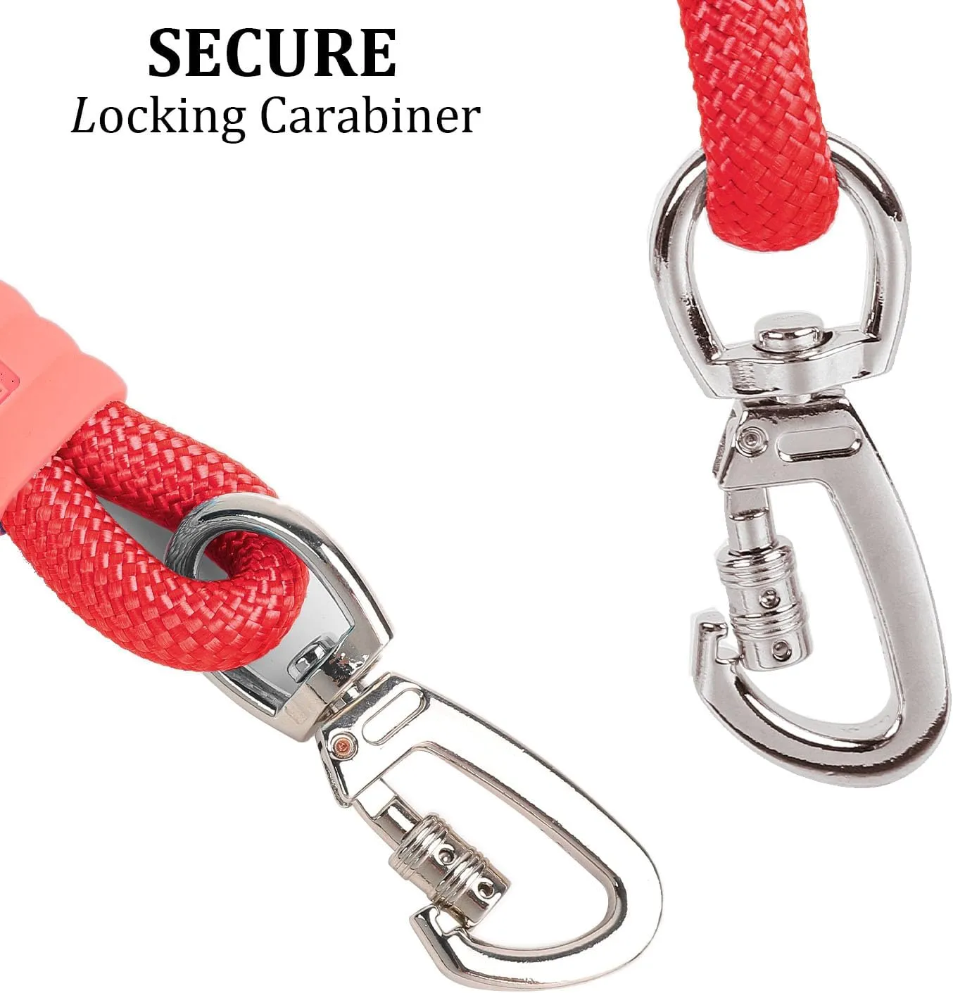 JSXD Dog Leash,5 FT Heavy Duty Dog Training Leash,Double Handle Comfortable Padded Hands Free Dog Leash,Adjustable Crossbody Waist Leash for Small Medium Large Dogs(Red)