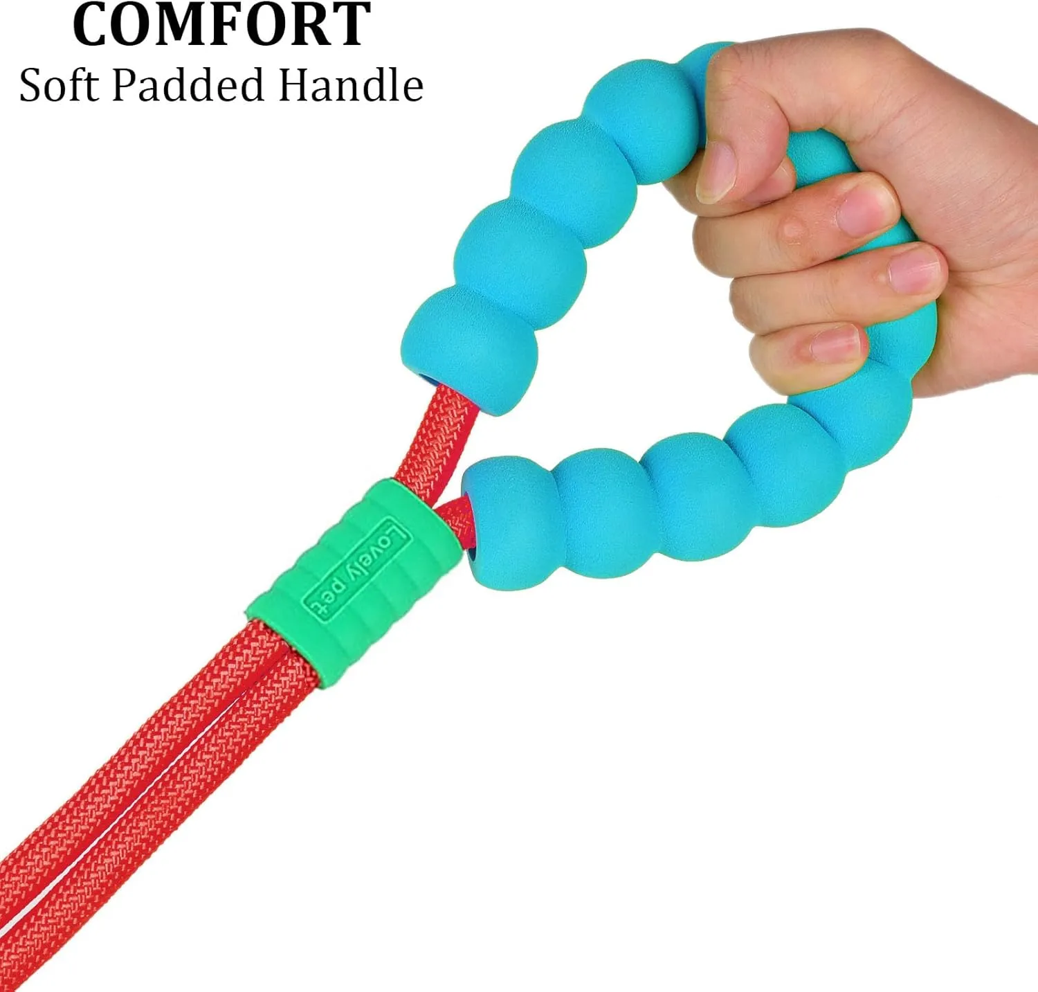 JSXD Dog Leash,5 FT Heavy Duty Dog Training Leash,Double Handle Comfortable Padded Hands Free Dog Leash,Adjustable Crossbody Waist Leash for Small Medium Large Dogs(Red)