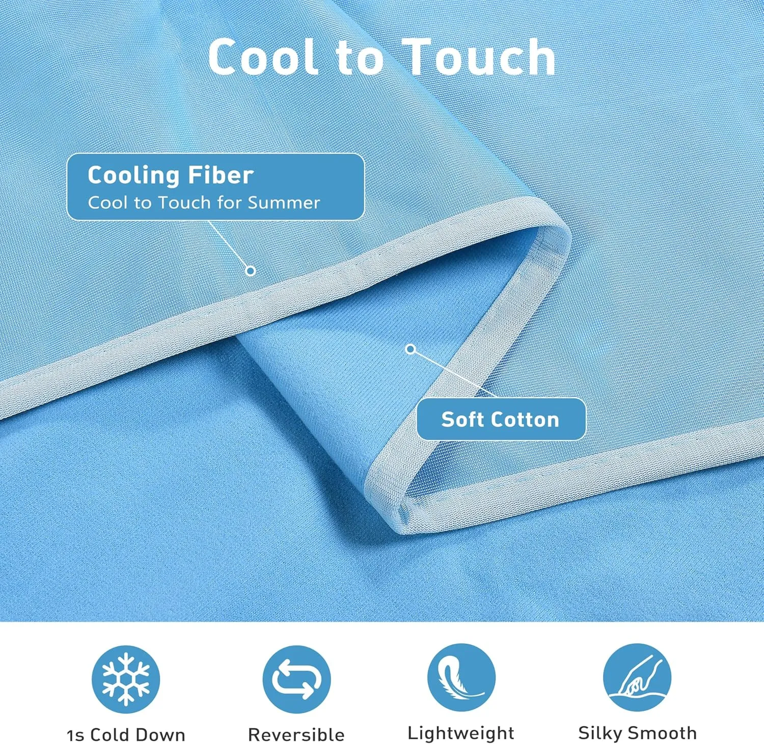 Kritter Planet Waterproof Cooling Dog Mat, Soft Pet Blanket for Summer, Lightweight Outdoor Mat, Reversible Furniture Cover Couch Sofa Bed, 20 x 30 inch, Blue