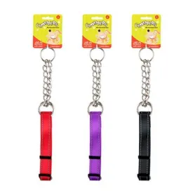Large Reflective Dog Collar with Chain - 2.5cm x 36-60cm