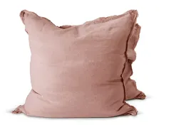 LINEN EUROPEAN PILLOW SET DUSTY ROSE