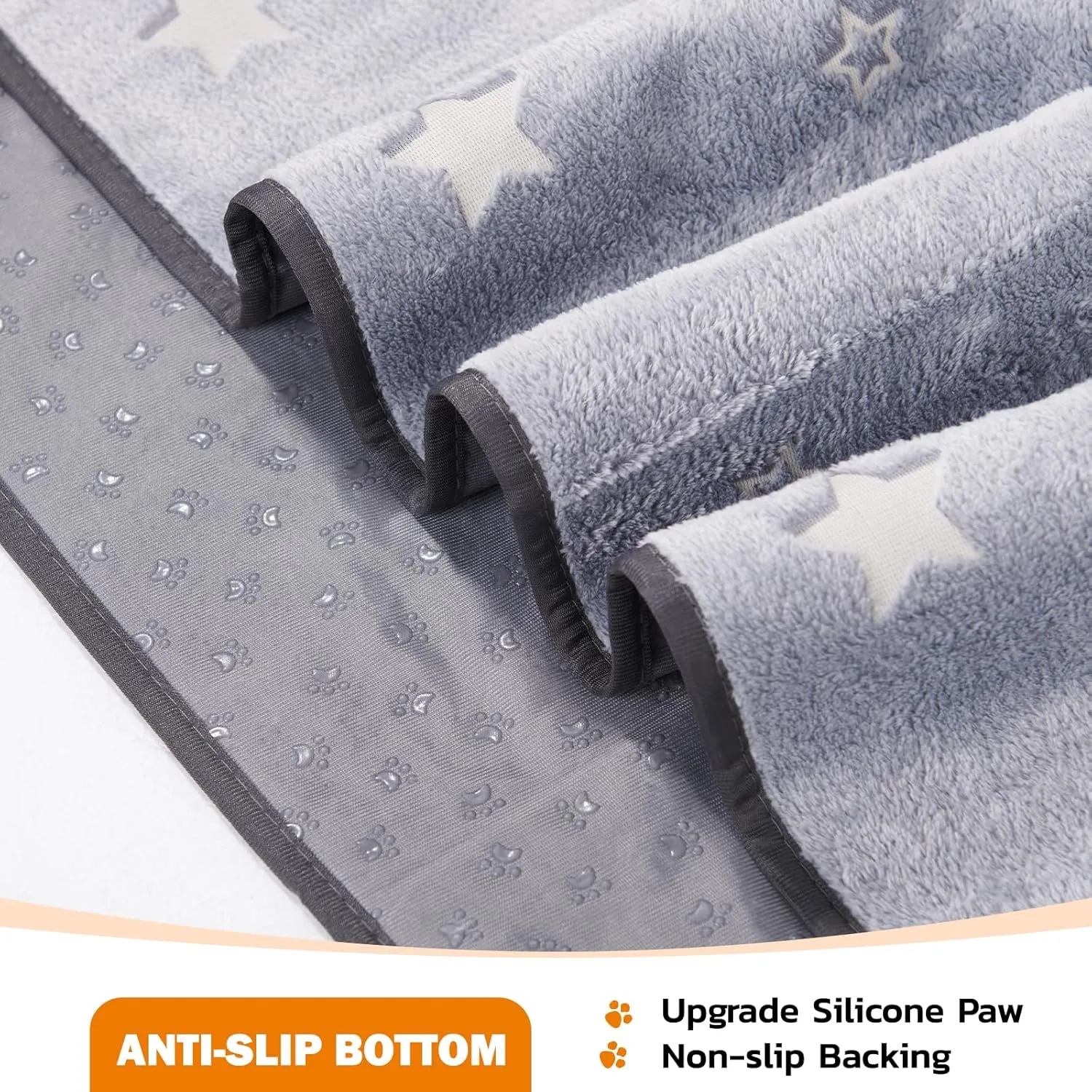 LOOBANI Washable Pee Pads for Dogs, Fast Absorption Reusable Puppy Pads, Waterproof Whelping Mats, Non Slip Training Pet Playpen Mat for Floor, Dog Crate, Grey 2 Pack 41 x 41 in