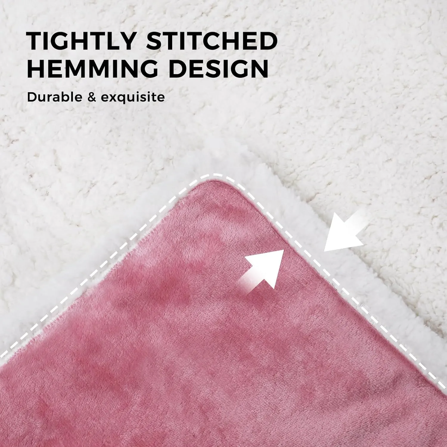 Luciphia Waterproof Blanket for Large Dogs Liquid Proof Furniture Protector Washable Pet Reversible Bed Cover for Couch Soft Sherpa Fleece Cat Blanket for Small Medium Pink White Medium57" x 40"