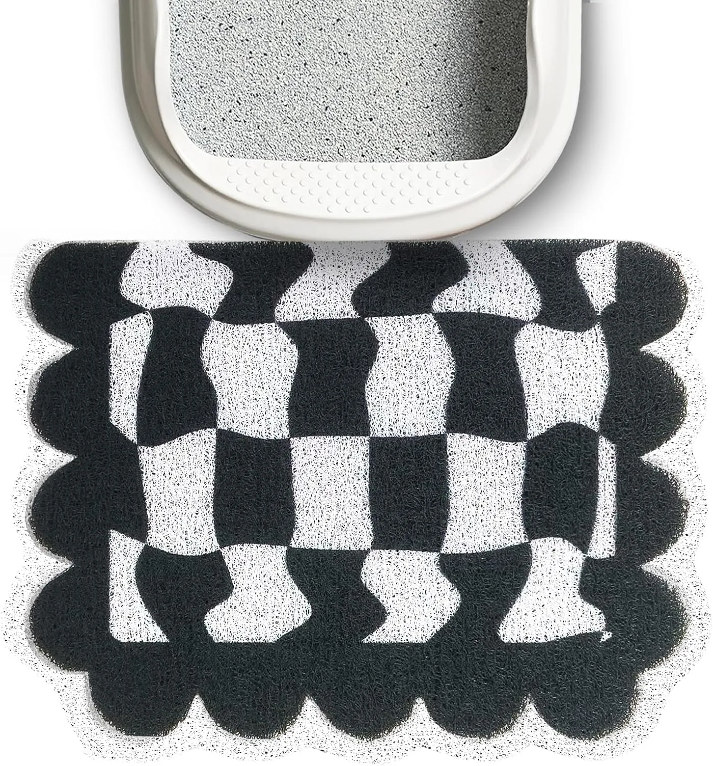 Lukamoo Cute Cat Litter Mat (24''x16''), Large, for Kitty Litter & Cute Cat Litter Box, Accessories for Indoor Cats.