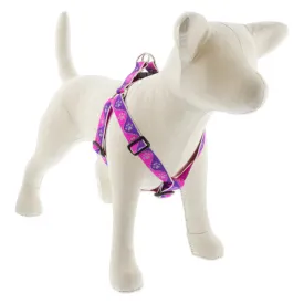 Lupine Reflective Step In Dog Harness 1" Wide 19"-28" Girth Pink Paws